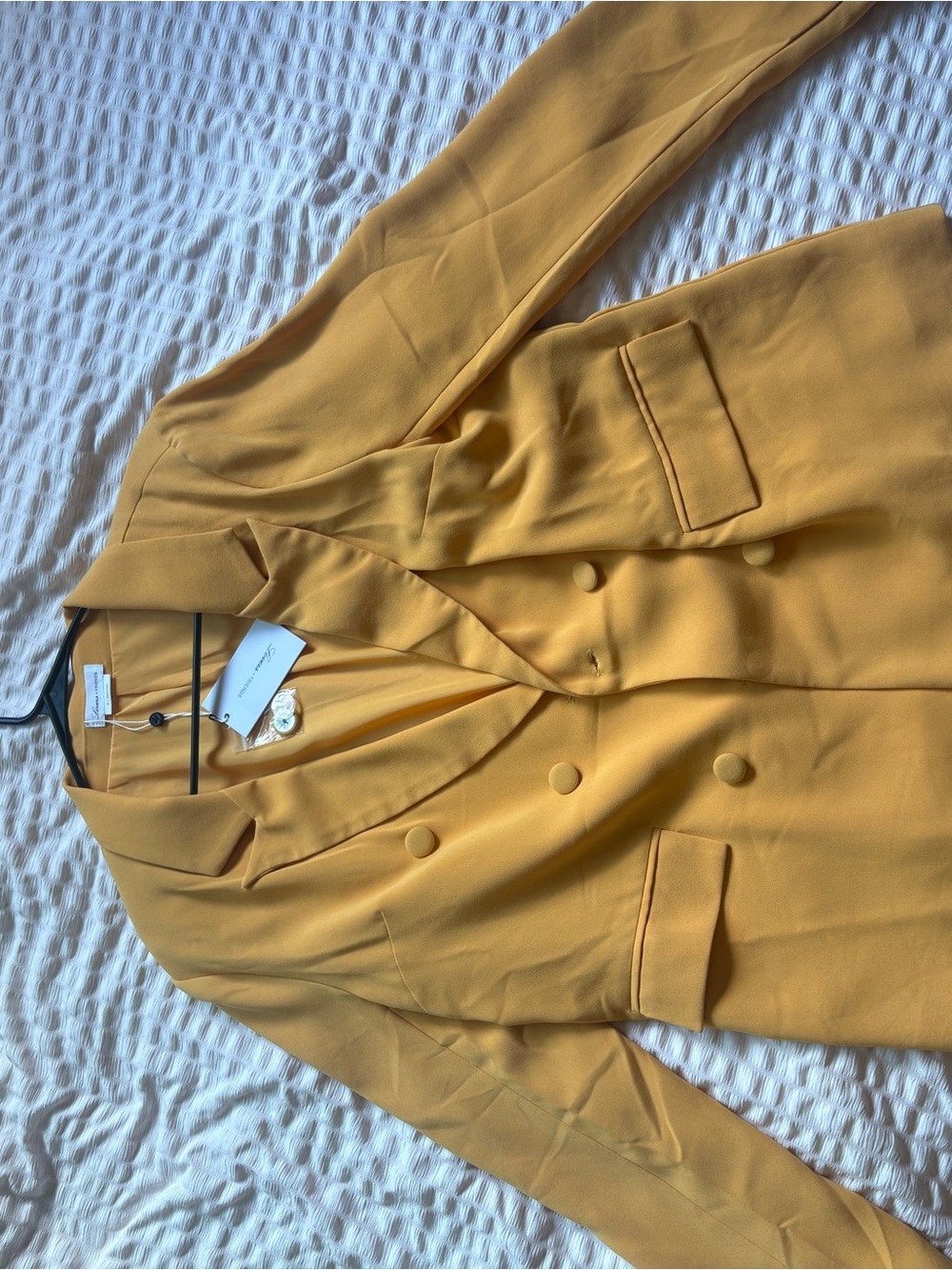 FRIENDS Mustard Double-Breasted Blazer
